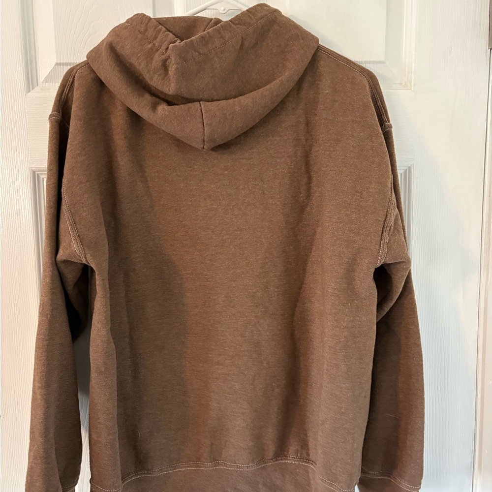 Gildan Heavy Blend Brown Hoodie Pullover Sweatshirt Size M Cotton Blend Casual - Picture 5 of 6